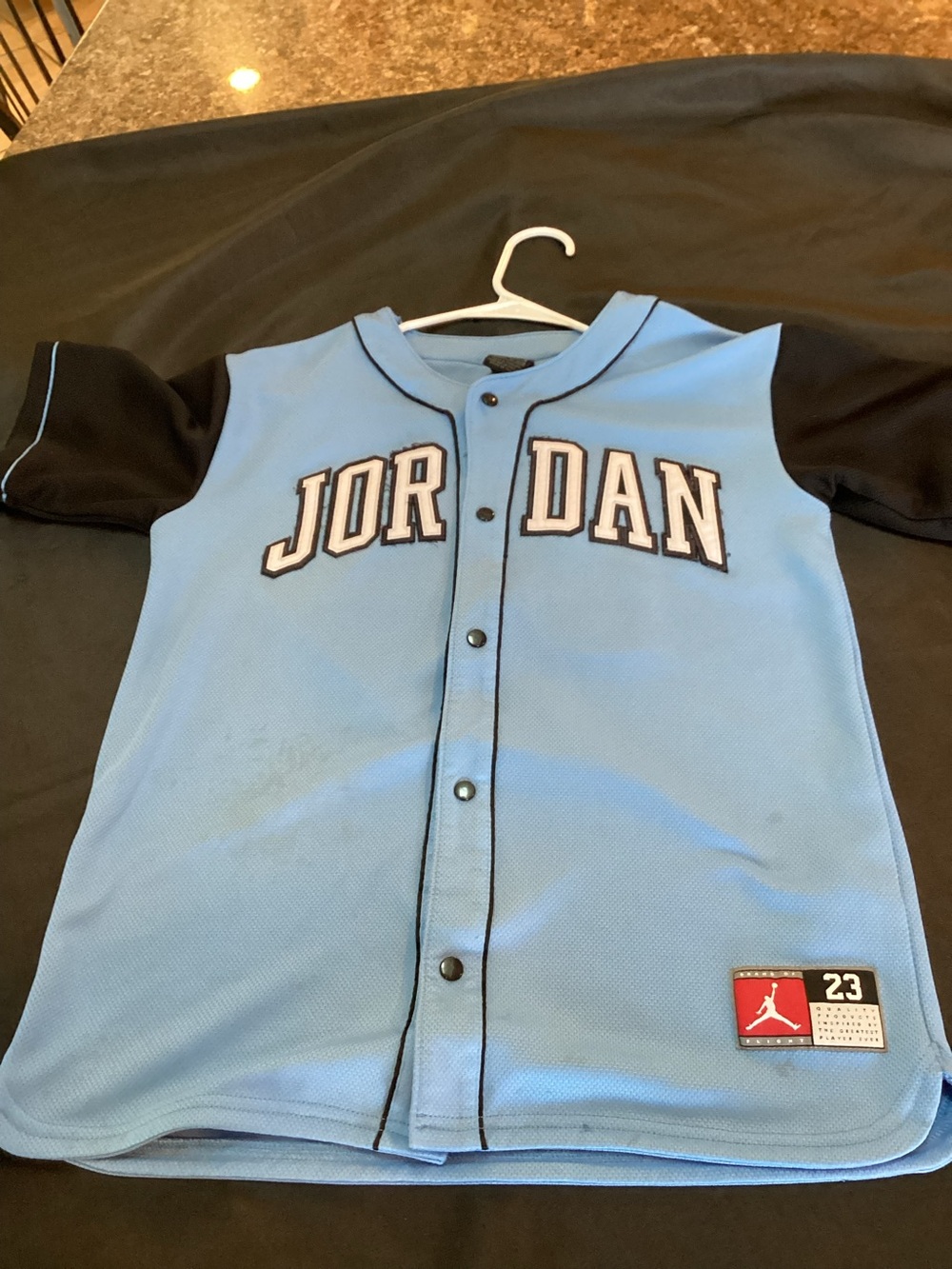 Michael Jordan ,North Carolina Colors, Baseball Jersey #23, Size Large  12-13 YR